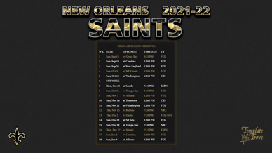New Orleans Saints 2021-22 Wallpaper Schedule