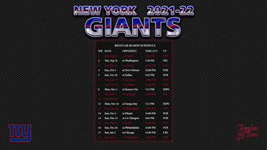 New York Giants 2021-22 Wallpaper Schedule