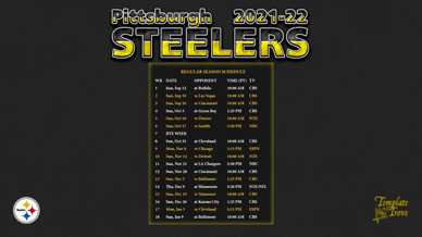 Pittsburgh Steelers 2021-22 Wallpaper Schedule