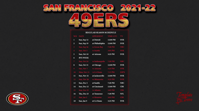 San Francisco 49ers 2021-22 Wallpaper Schedule