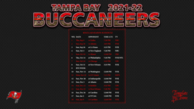 Tampa Bay Buccaneers 2021-22 Wallpaper Schedule