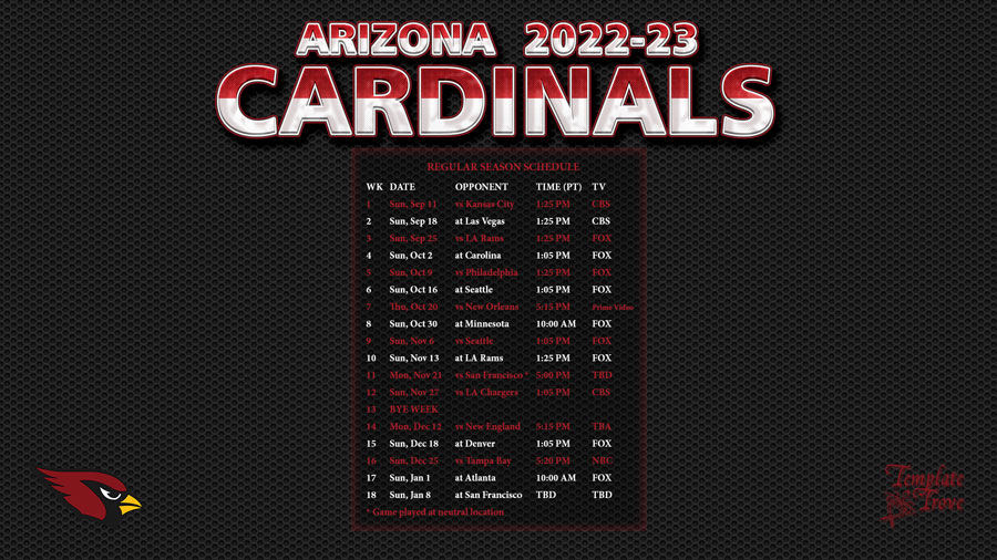 20222023 Arizona Cardinals Wallpaper Schedule