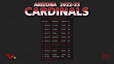 Arizona Cardinals 2022-23 Wallpaper Schedule