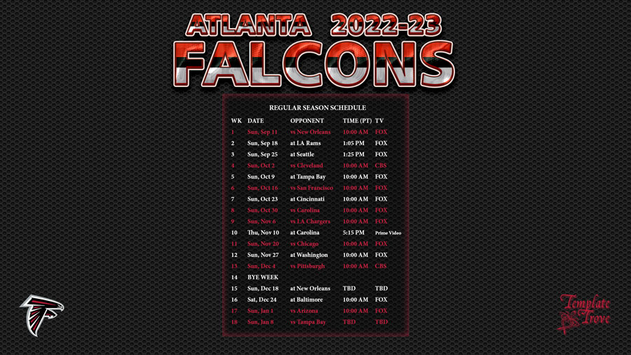 Nfl Schedule 2024 Falcons Merle Stevana