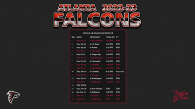 Atlanta Falcons 2022-23 Wallpaper Schedule