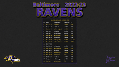 Baltimore Ravens 2022-23 Wallpaper Schedule