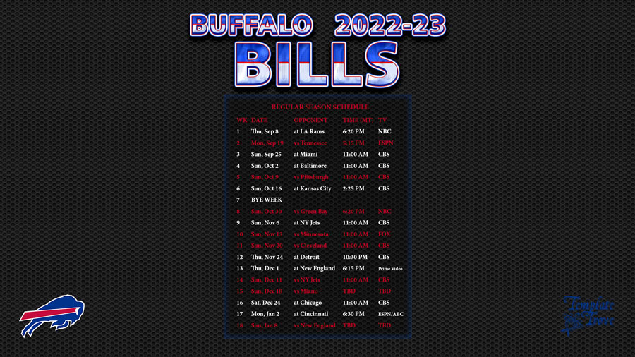 nfl bills schedule