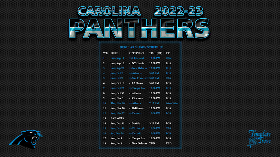 20222023 Carolina Panthers Wallpaper Schedule