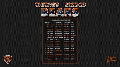 Chicago Bears 2022-23 Wallpaper Schedule