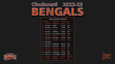 Cincinnati Bengals 2022-23 Wallpaper Schedule