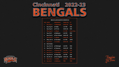 Cincinnati Bengals 2022-23 Wallpaper Schedule
