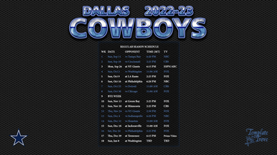 Dallas Cowboys 2022-23 Wallpaper Schedule