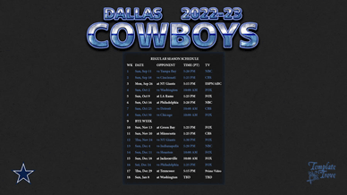 Dallas Cowboys 2022-23 Wallpaper Schedule