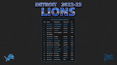 Detroit Lions 2022-23 Wallpaper Schedule