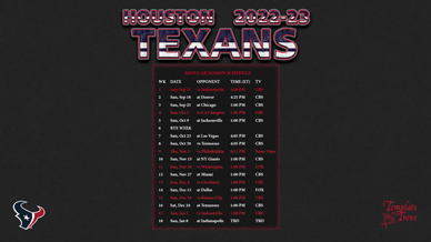 Houston Texans 2022-23 Wallpaper Schedule