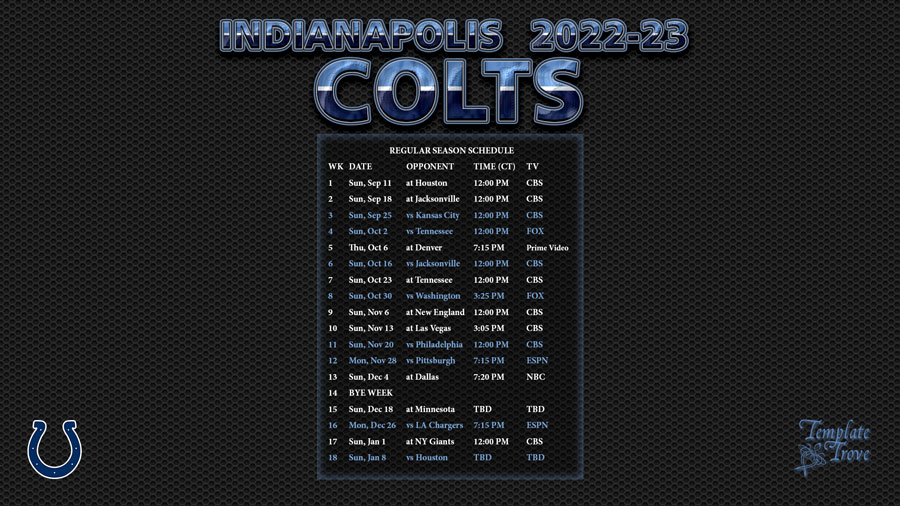 20222023 Indianapolis Colts Wallpaper Schedule