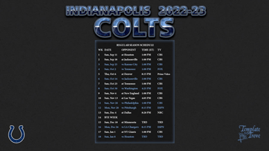Indianapolis Colts 2022-23 Wallpaper Schedule