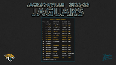 Jacksonville Jaguars 2022-23 Wallpaper Schedule