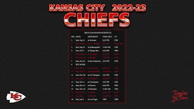 Kansas City Chiefs 2022-23 Wallpaper Schedule