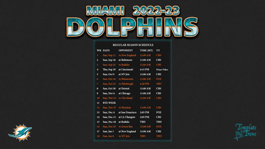 Miami Dolphins 2022-23 Wallpaper Schedule
