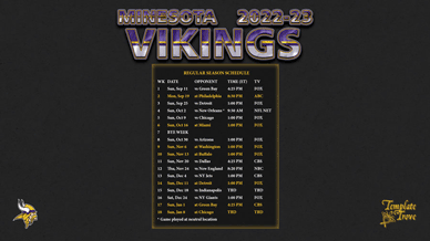 Minnesota Vikings 2022-23 Wallpaper Schedule