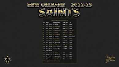 New Orleans Saints 2022-23 Wallpaper Schedule
