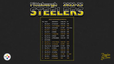Pittsburgh Steelers 2022-23 Wallpaper Schedule
