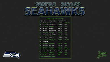 Seattle Seahawks 2022-23 Wallpaper Schedule