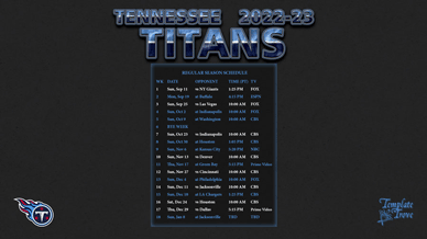 Tennessee Titans 2022-23 Wallpaper Schedule