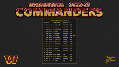 Washington Commanders 2022-23 Wallpaper Schedule
