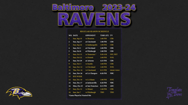 Baltimore Ravens 2023-24 Wallpaper Schedule