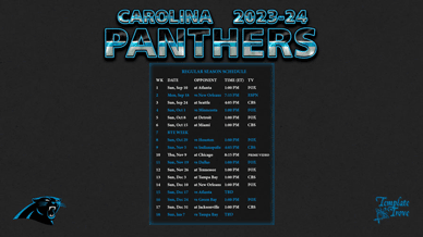 Carolina Panthers 2023-24 Wallpaper Schedule