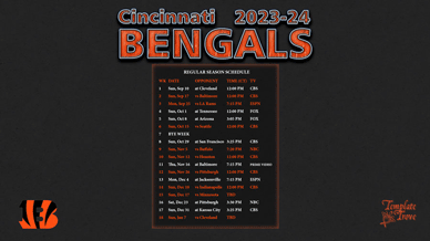 Cincinnati Bengals 2023-24 Wallpaper Schedule