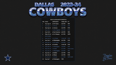 Dallas Cowboys 2023-24 Wallpaper Schedule