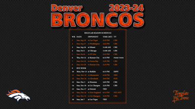 Denver Broncos 2023-24 Wallpaper Schedule