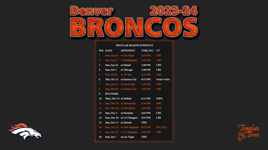 Denver Broncos 2023-24 Wallpaper Schedule
