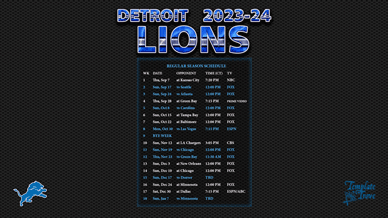 Detroit Lions 2023-24 Wallpaper Schedule