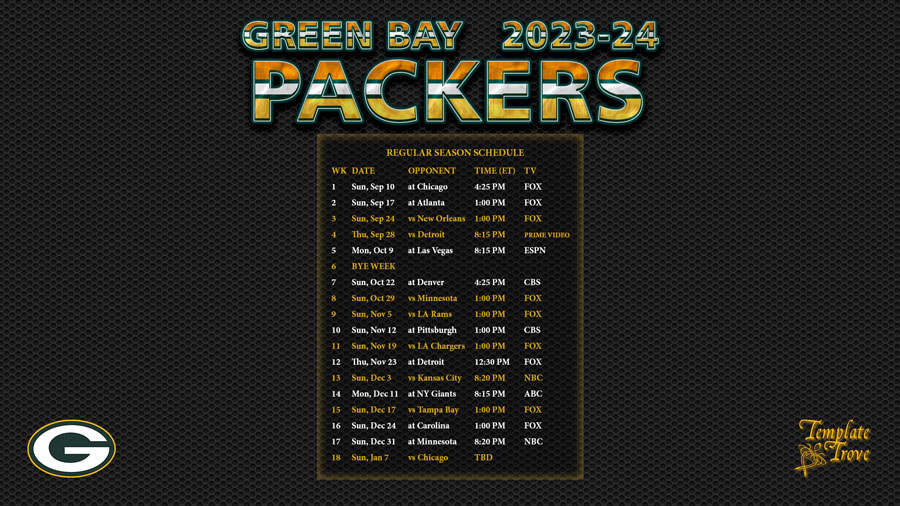 green bay packers 2023 schedule