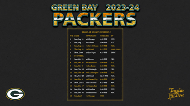 Green Bay Packers 2023-24 Wallpaper Schedule