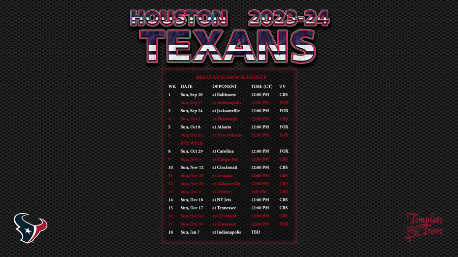 20232024 Houston Texans Wallpaper Schedule