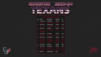 Houston Texans 2023-24 Wallpaper Schedule