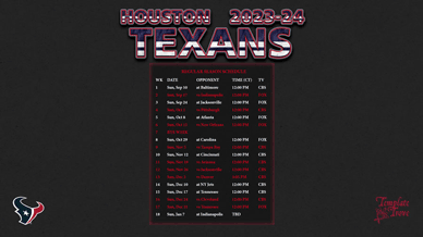 Houston Texans 2023-24 Wallpaper Schedule