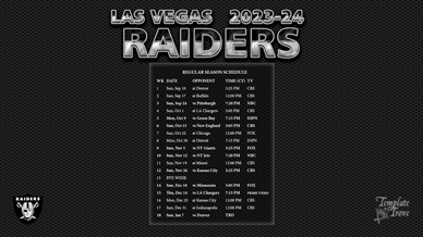 Las Vegas Raiders 2023-24 Wallpaper Schedule