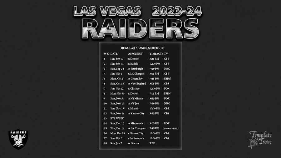 vegas raiders 2023 schedule