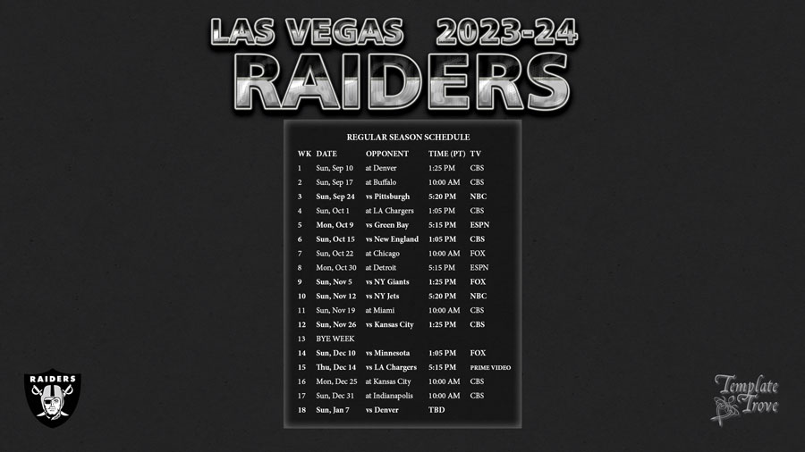 2023 lv raiders schedule