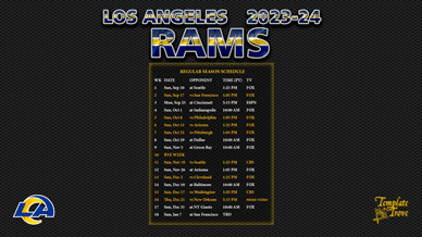 Los Angeles Rams 2023-24 Wallpaper Schedule