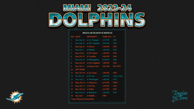 Miami Dolphins 2023-24 Wallpaper Schedule