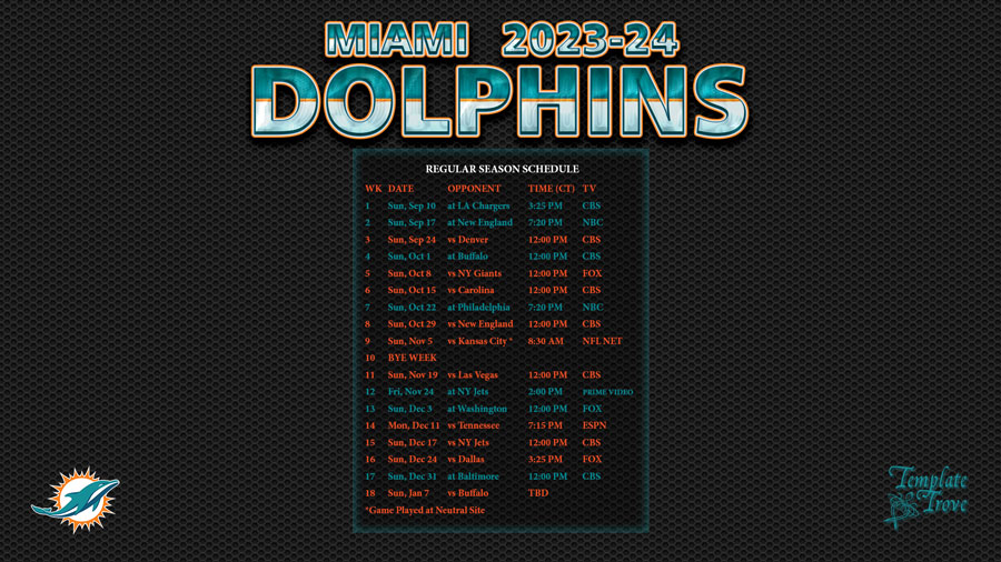 2023 miami dolphins schedule