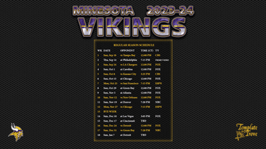 Minnesota Vikings 2023-24 Wallpaper Schedule