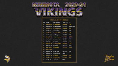 Minnesota Vikings 2023-24 Wallpaper Schedule
